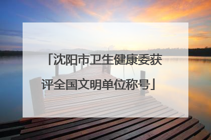 沈阳市卫生健康委获评全国文明单位称号